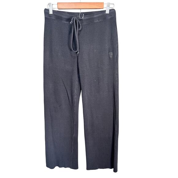 Monrow Navy Blue Knit Drawstring Lounge Pants Pockets Casual Preppy Comfort Sz S - Picture 1 of 15